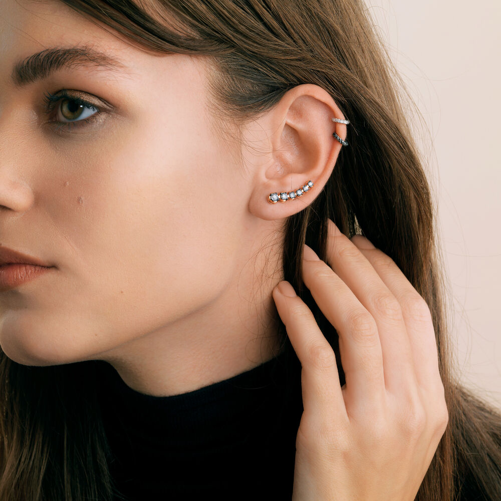 Dusty Diamonds 18ct Rose Gold Diamond Right Ear Pin | Annoushka jewelley